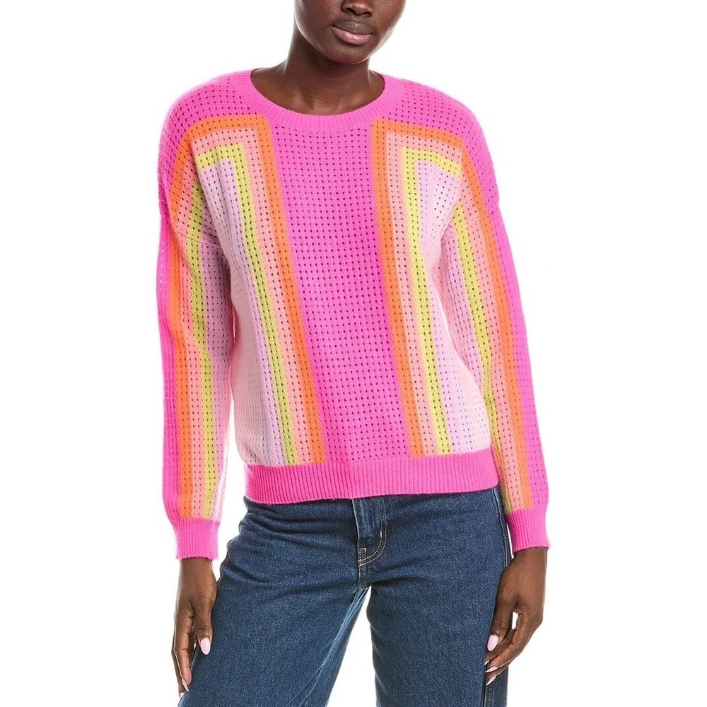 NWT Brodie Cashmere Rainbow Maya Cashmere Sweater | Size Medium